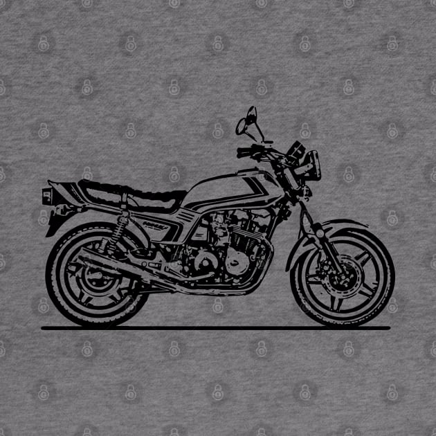 CB900F Motorcycle Sketch Art by DemangDesign